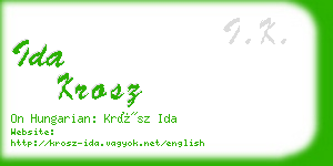 ida krosz business card